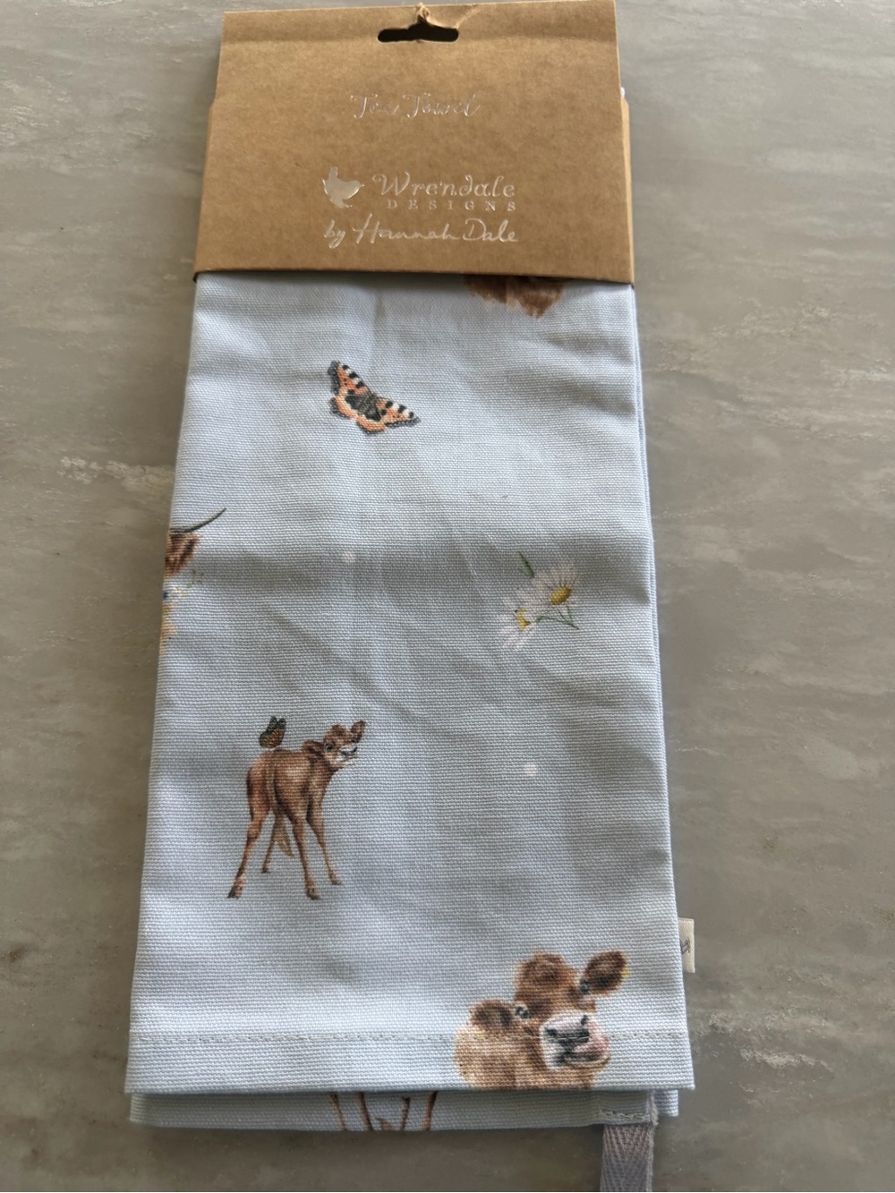 Wrendale Designs by Hannah Dale Light Blue Woodland Animal Tea Towel